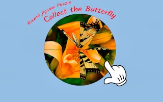 Image Round jigsaw Puzzle - Collect the Butterfly